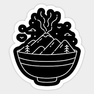 Ramen Bowl and The Volcano Sticker